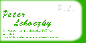 peter lehoczky business card